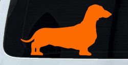 Dachshund Dog Car or Truck Window Decal Sticker (Orange)