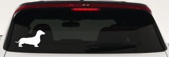 Dachshund Dog Car or Truck Window Decal Sticker (White)