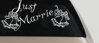Just Married Wedding Car Truck Window Vinyl Decal Sticker Decor