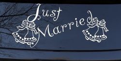 Just Married Wedding Car or Truck Window Decal Sticker