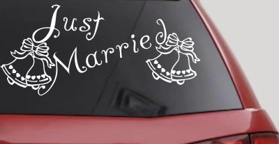 Just Married Wedding Car Truck Window Vinyl Decal Sticker Decor