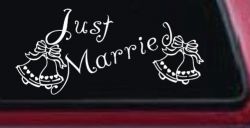 Just Married Wedding Car or Truck Window Decal Sticker