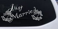 Just Married Wedding Car or Truck Window Decal Sticker