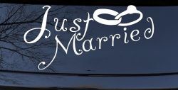 Just Married Wedding Car or Truck Window Decal Sticker