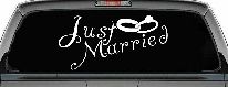 Just Married Wedding Car or Truck Window Decal Sticker