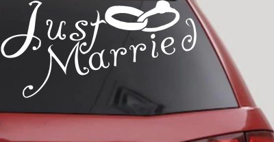 Just Married Wedding Car Truck Window Decal Sticker Vinyl