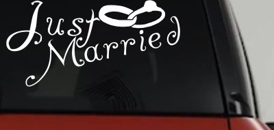 Just Married Wedding Car Truck Window Decal Sticker Vinyl