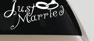 Just Married Wedding Car Truck Window Decal Sticker Vinyl
