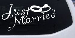 Just Married Wedding Car or Truck Window Decal Sticker