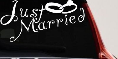 Just Married Wedding Car Truck Window Decal Sticker Vinyl