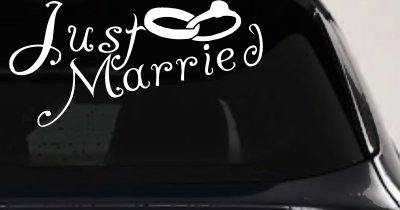 Just Married Wedding Car Truck Window Decal Sticker Vinyl