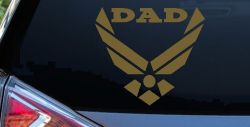 Air Force Dad Decal Military Car Truck Window Sticker Show Your Pride (Gold)