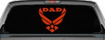 Air Force Dad Military Car or Truck Window Decal Sticker (Orange Red)