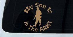 Proud Army Mom & Dad Decal for Car, Truck & Window - Military Family Sticker (Light Brown)