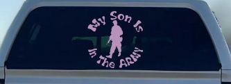 My Son Is In The ARMY Military Car or Truck Window Decal Sticker (Lilac)