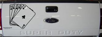 Poker Royal Flush Car or Truck Window Decal Sticker (Black)