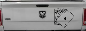 Poker Royal Flush Car or Truck Window Decal Sticker (Black)
