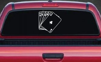 Poker Royal Flush Car or Truck Window Decal Sticker