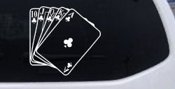Poker Royal Flush Car or Truck Window Decal Sticker