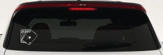 Poker Royal Flush Car or Truck Window Decal Sticker (White)