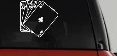 Royal Flush Poker Decal Sticker for Car Truck Window Vinyl
