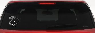 Poker Royal Flush Car or Truck Window Decal Sticker (White)