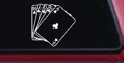 Poker Royal Flush Car or Truck Window Decal Sticker