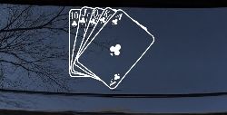 Poker Royal Flush Car or Truck Window Decal Sticker