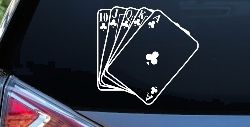 Poker Royal Flush Car or Truck Window Decal Sticker