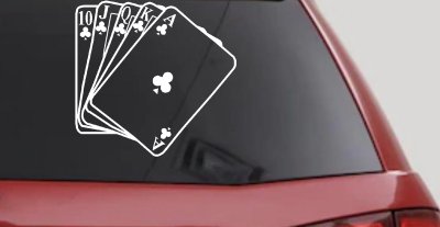 Royal Flush Poker Decal Sticker for Car Truck Window Vinyl