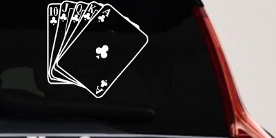 Royal Flush Poker Decal Sticker for Car Truck Window Vinyl