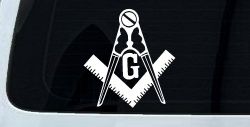 Freemason Masonic Square and Compass Car or Truck Window Decal Sticker