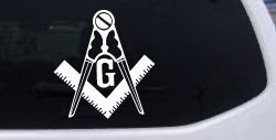 Freemason Masonic Square and Compass Car or Truck Window Decal Sticker