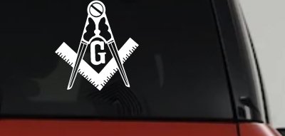 Freemason Masonic Square Compass Car Truck Window Vinyl Decal Sticker