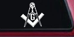Freemason Masonic Square and Compass Car or Truck Window Decal Sticker