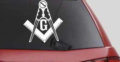 Freemason Masonic Square Compass Car Truck Window Vinyl Decal Sticker