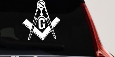Freemason Masonic Square Compass Car Truck Window Vinyl Decal Sticker