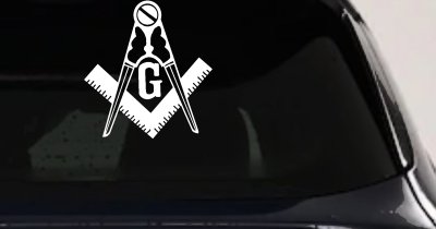 Freemason Masonic Square Compass Car Truck Window Vinyl Decal Sticker