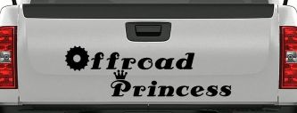 Offroad Princess Off Road Car or Truck Window Decal Sticker (Black)