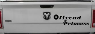 Offroad Princess Off Road Car or Truck Window Decal Sticker (Black)