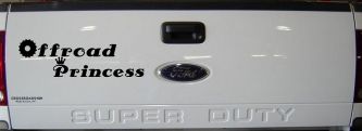 Offroad Princess Off Road Car or Truck Window Decal Sticker (Black)