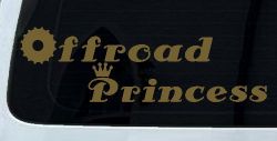 Offroad Princess Off Road Car or Truck Window Decal Sticker (Gold)