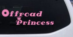 Offroad Princess Off Road Car or Truck Window Decal Sticker (Pink)