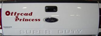 Offroad Princess Off Road Car or Truck Window Decal Sticker (Purple Red)