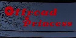 Offroad Princess Off Road Car or Truck Window Decal Sticker (Red)
