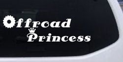 Offroad Princess Off Road Car or Truck Window Decal Sticker