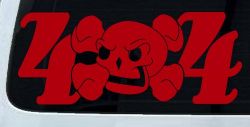 Skull 4X4 Off Road Car or Truck Window Decal Sticker (Red)