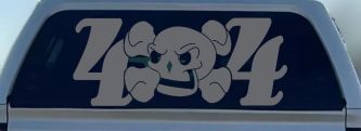 Skull 4X4 Off Road Car or Truck Window Decal Sticker (Silver)