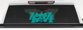 Skull 4X4 Off Road Car or Truck Window Decal Sticker (Turquoise)