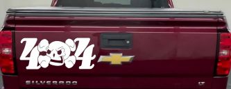 Skull 4X4 Off Road Decal Truck Car Window Vinyl Sticker (White)